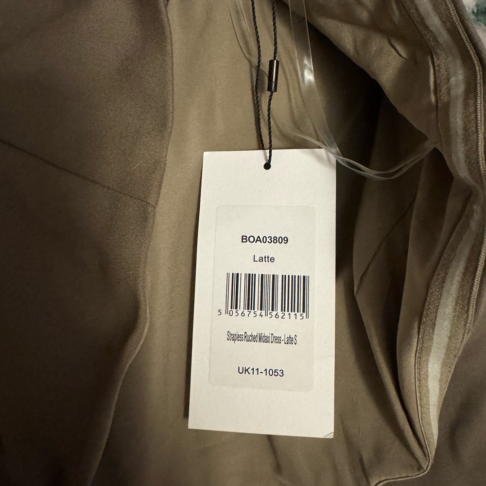 BOA- NWT Latte Midaxi Strapless Ruched Midi Dress - Picture 4 of 6